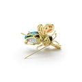 Rare Wonders 18K Gold Turquoise and Onyx Honeybee Pin