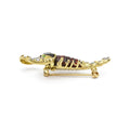 Rare Wonders 18k Gold Iddingsite and Diamond Scorpion Pin