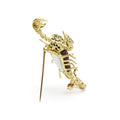 Rare Wonders 18k Gold Iddingsite and Diamond Scorpion Pin