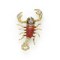 Rare Wonders 18k Gold Tri-Color Agate and Diamond Scorpion Pin