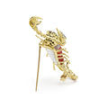 Rare Wonders 18k Gold Tri-Color Agate and Diamond Scorpion Pin