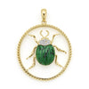 Studio 18K Gold Jade and Diamond Beetle Pendant