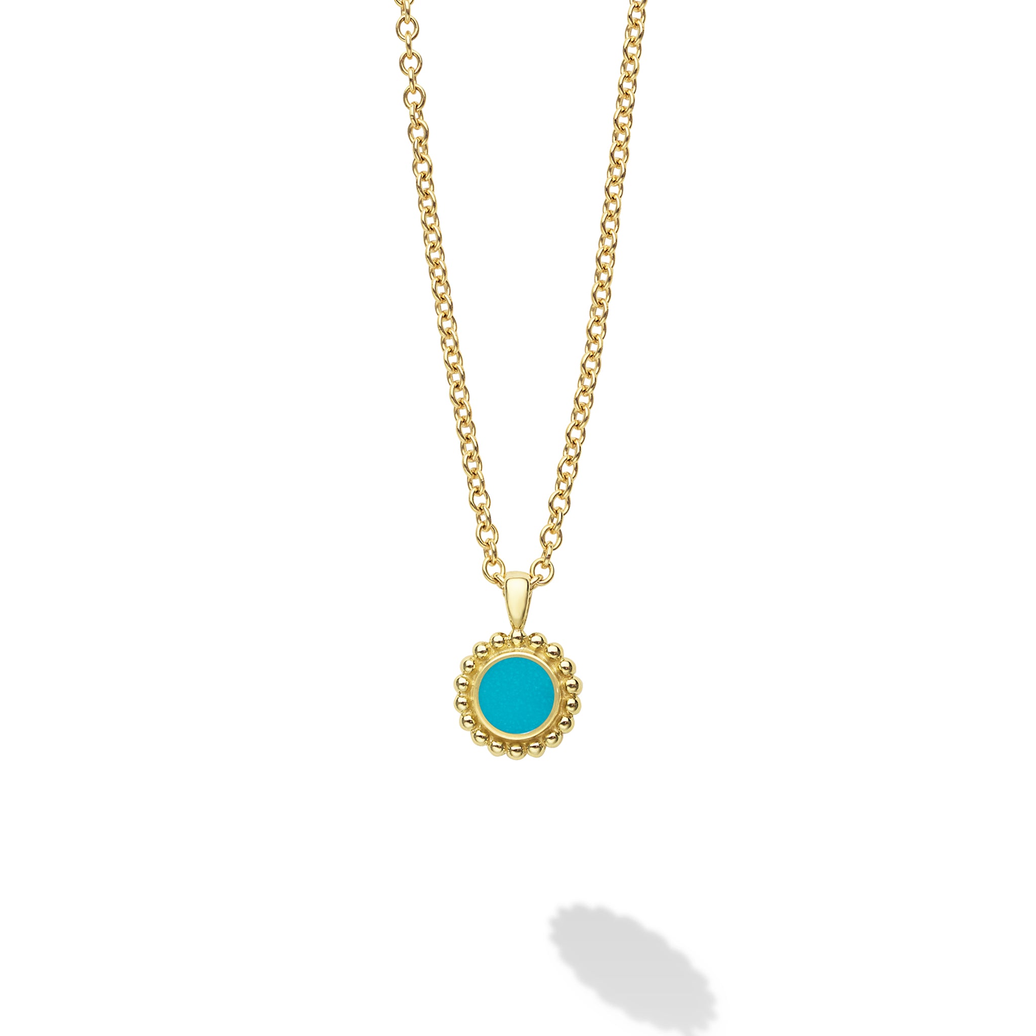 Covet 18K Gold Round Turquoise Pendant Necklace