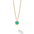 Covet 18K Gold Round Turquoise Pendant Necklace