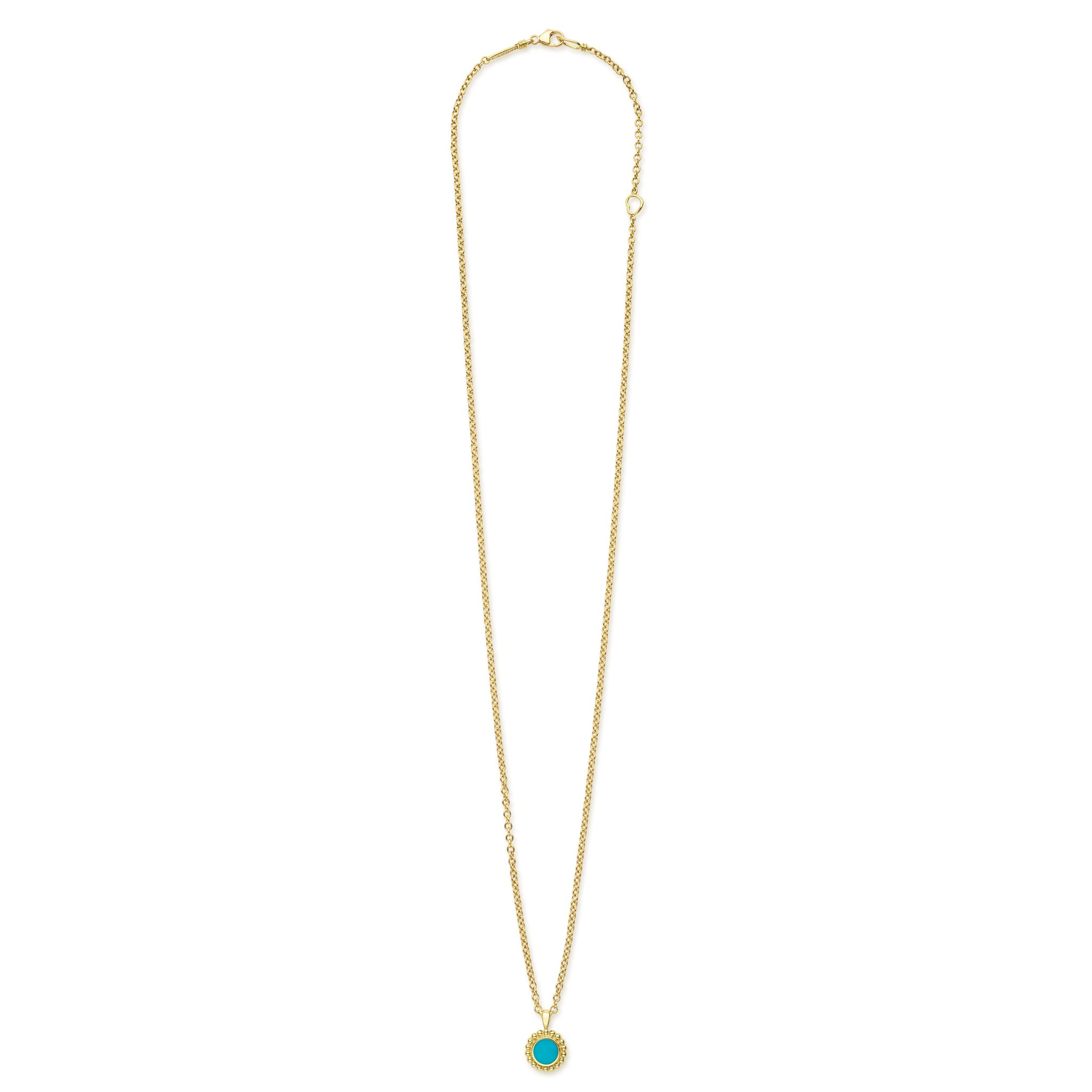 Covet 18K Gold Round Turquoise Pendant Necklace