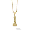 A LAGOS exclusive. Uniquely crafted 18k gold queen chess piece finished on a 18 to 20 inch adjustable ball chain necklace.