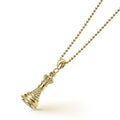 Rare Wonders 18K Gold King Pendant Necklace featuring a crowned chess piece pendant on an adjustable ball chain, showcasing LAGOS's elegance and craftsmanship.
