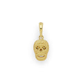 Anthem 18K Gold Caviar Beaded Skull Amulet featuring intricate Caviar beading, dimensions 14mm x 9mm