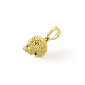 Anthem 18K Gold Caviar Beaded Skull Amulet featuring intricate Caviar beading, dimensions 14mm x 9mm