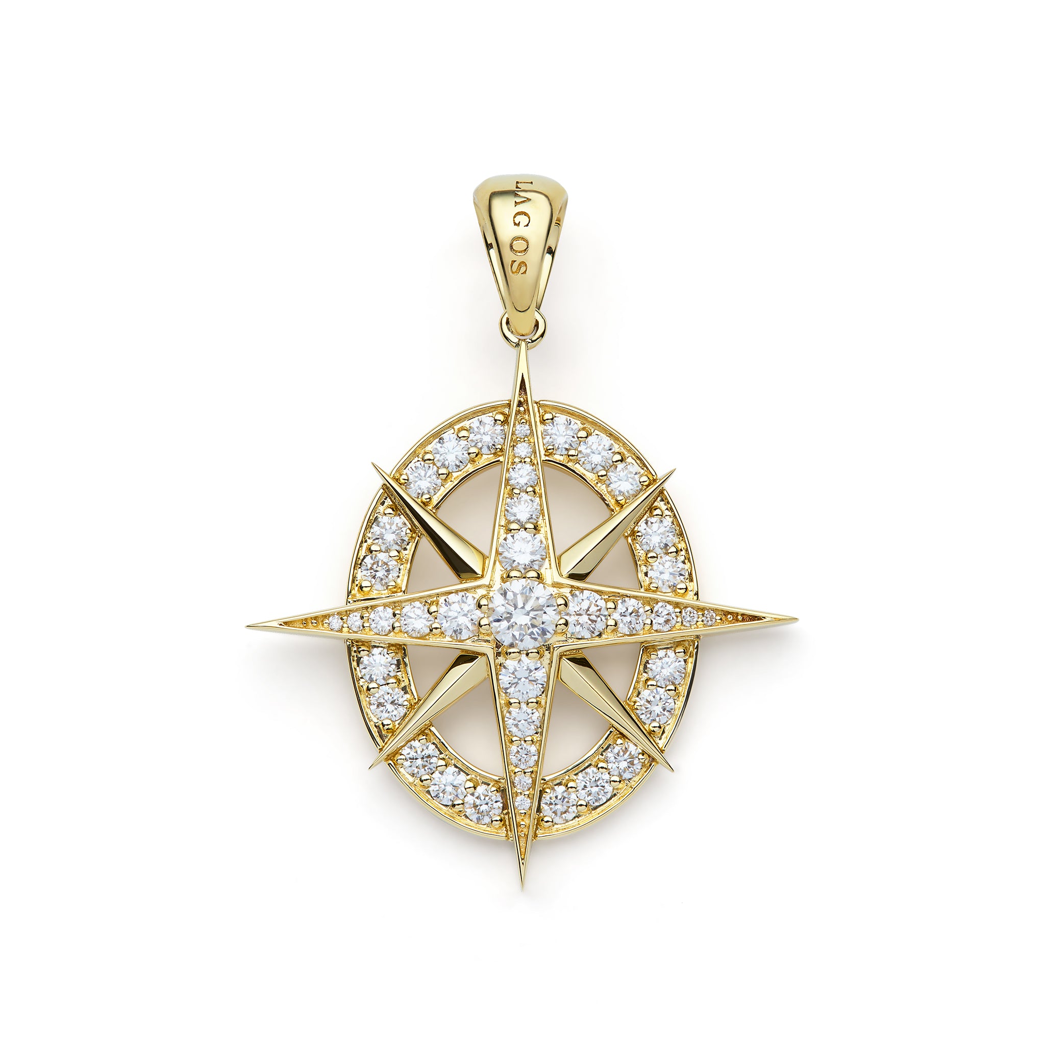 North Star 18K Gold and Diamond North Star Pendant