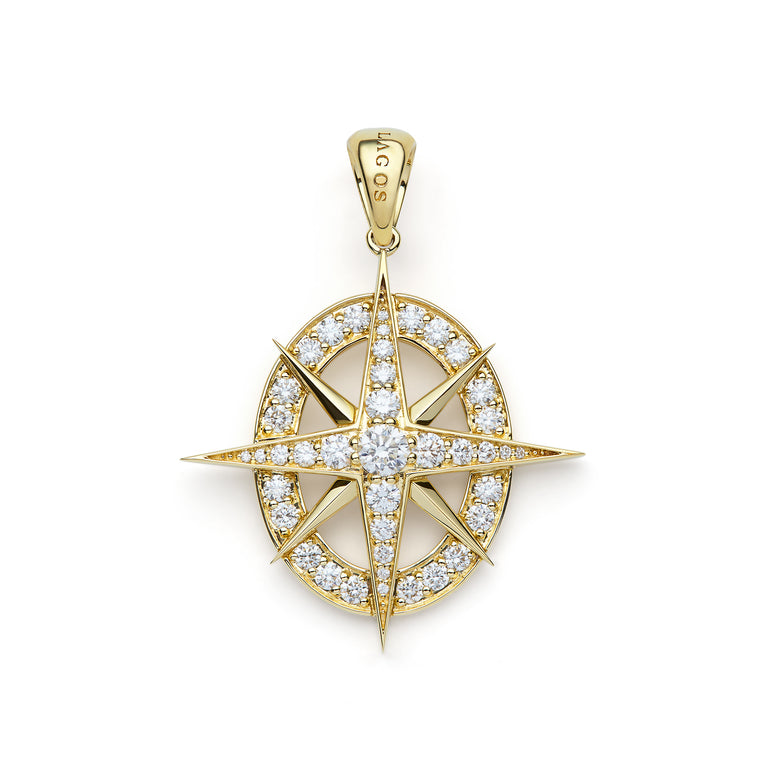 North Star 18K Gold and Diamond North Star Pendant