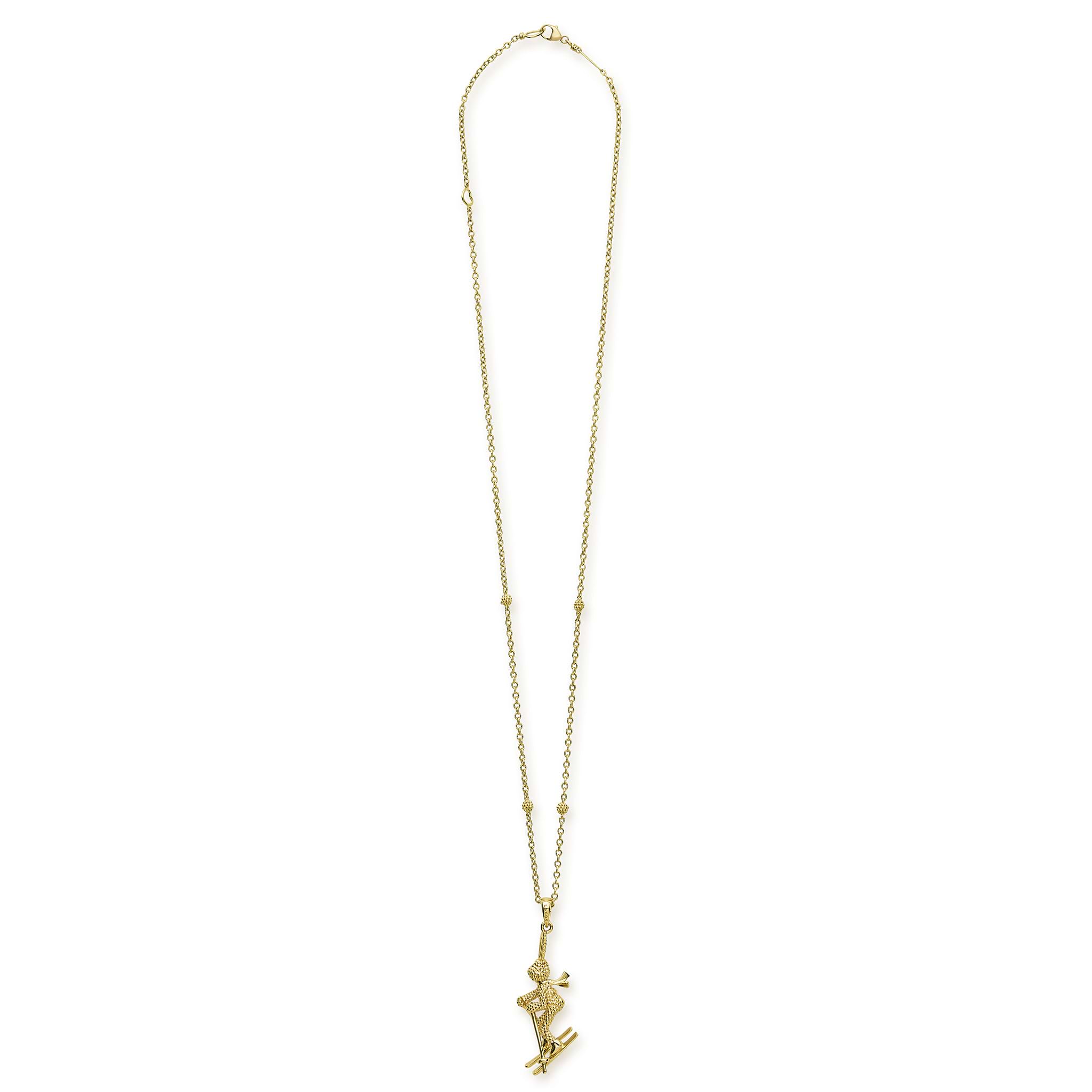 Rare Wonders 18K Gold Ski Karat Pendant Necklace