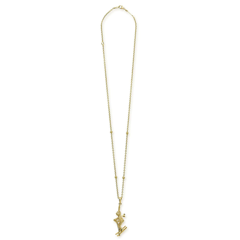 Rare Wonders 18K Gold Ski Karat Pendant Necklace