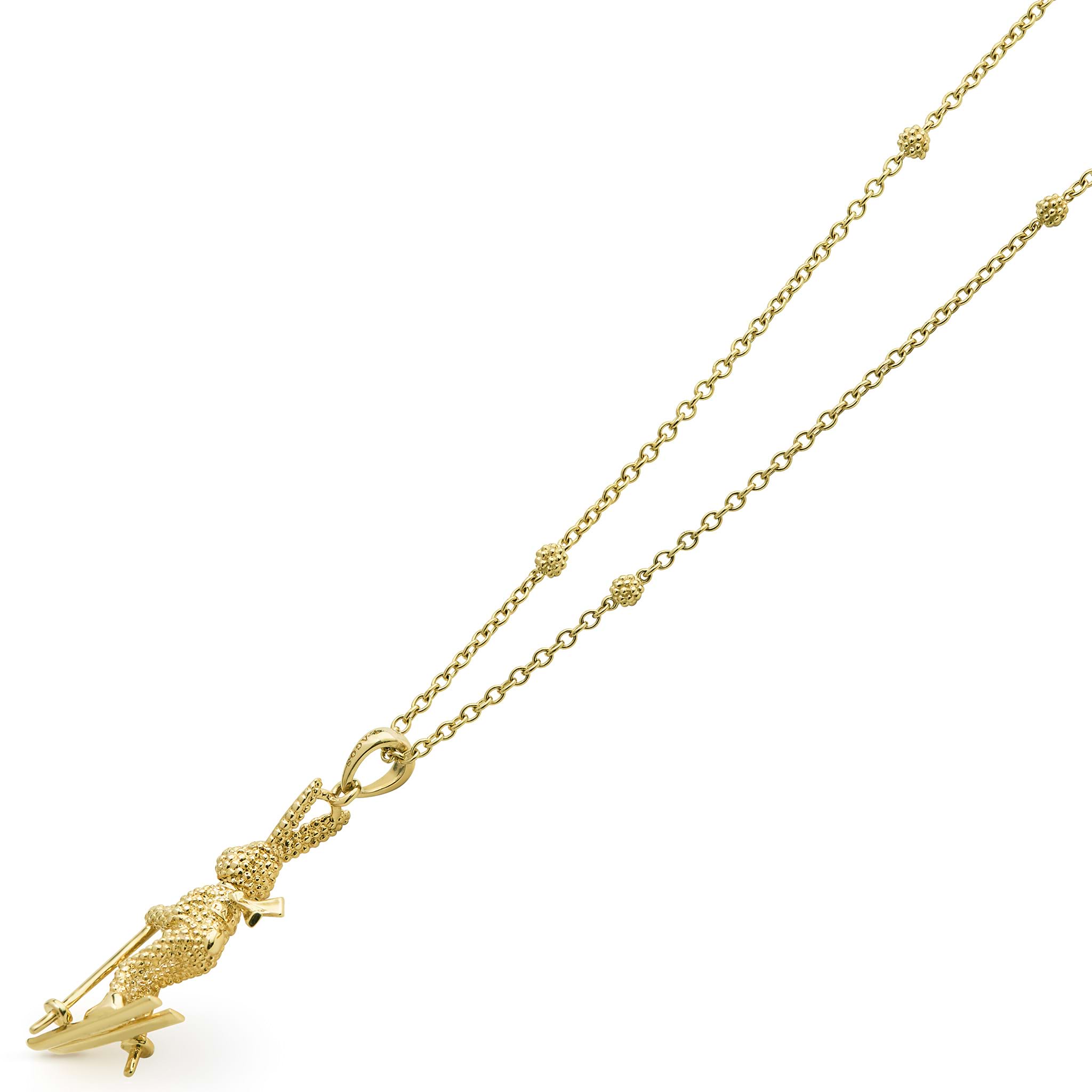Rare Wonders 18K Gold Ski Karat Pendant Necklace