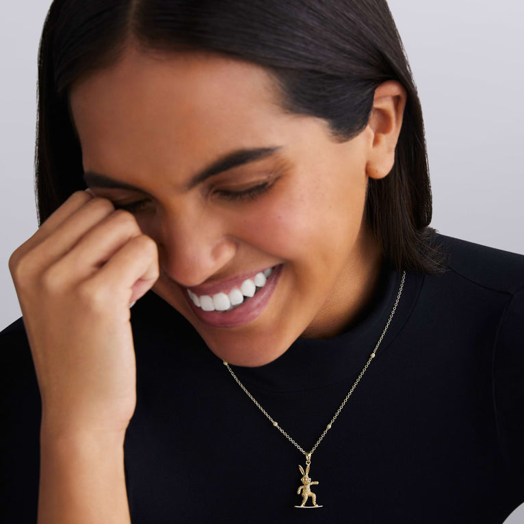 Rare Wonders 18K Gold Snowboard Karat Pendant Necklace