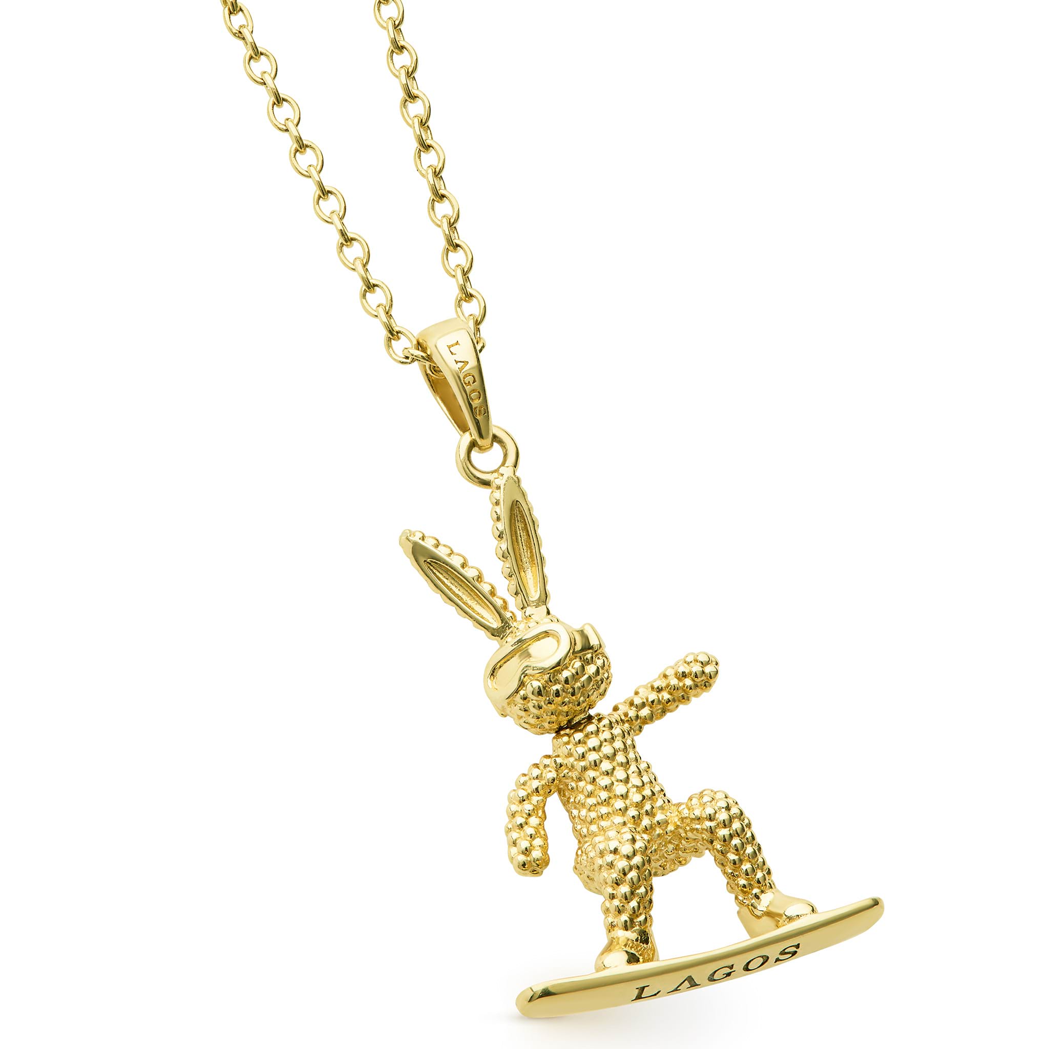 Rare Wonders 18K Gold Snowboard Karat Pendant Necklace