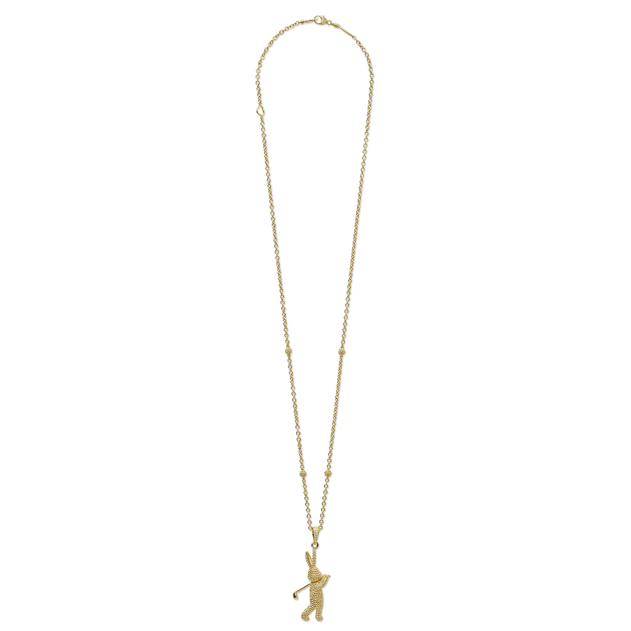 Rare Wonders 18K Gold Golf Karat Pendant Necklace