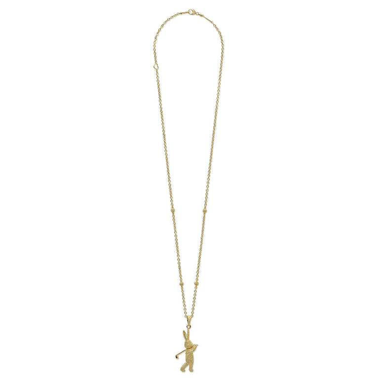 Rare Wonders 18K Gold Golf Karat Pendant Necklace