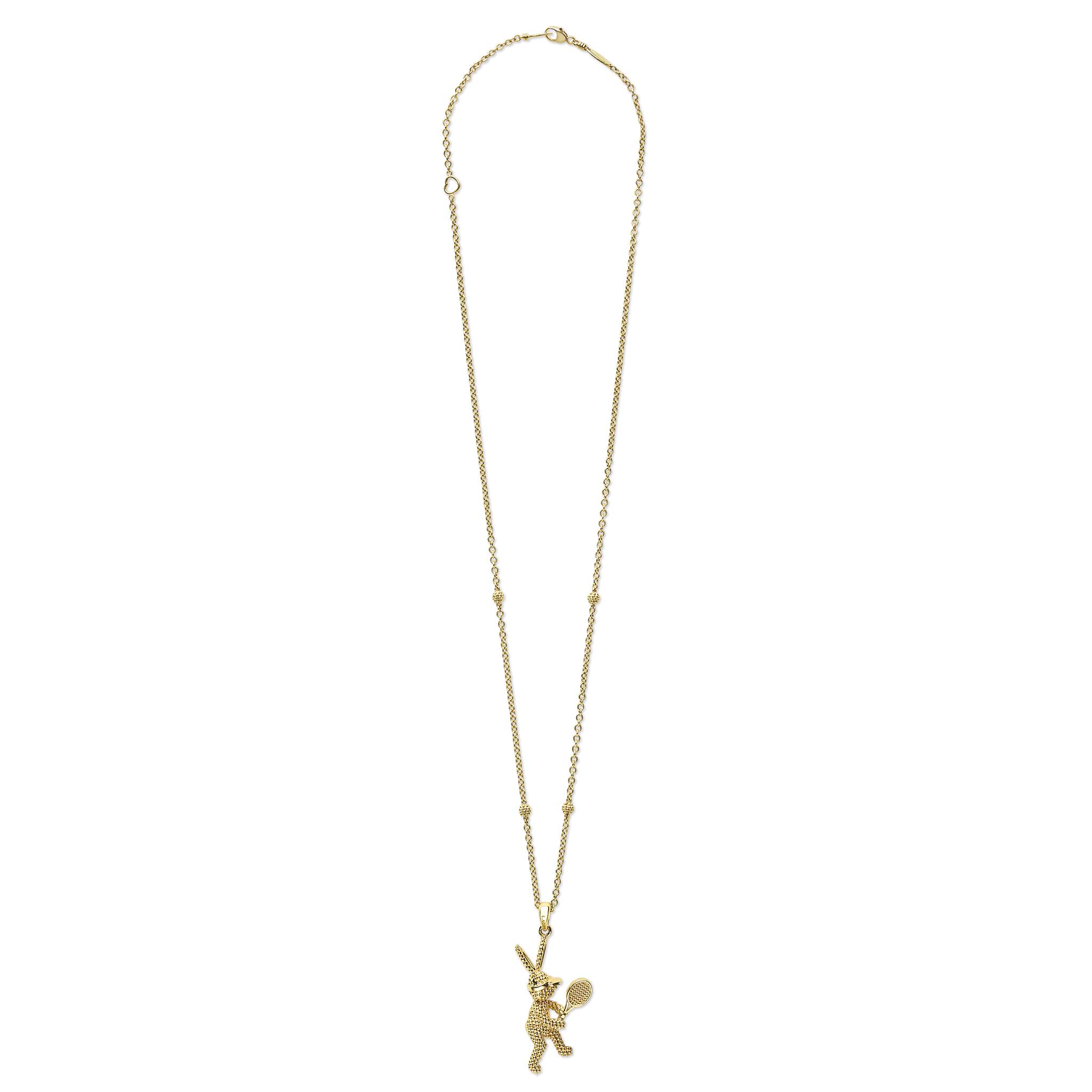 Rare Wonders 18K Gold Tennis Karat Pendant Necklace
