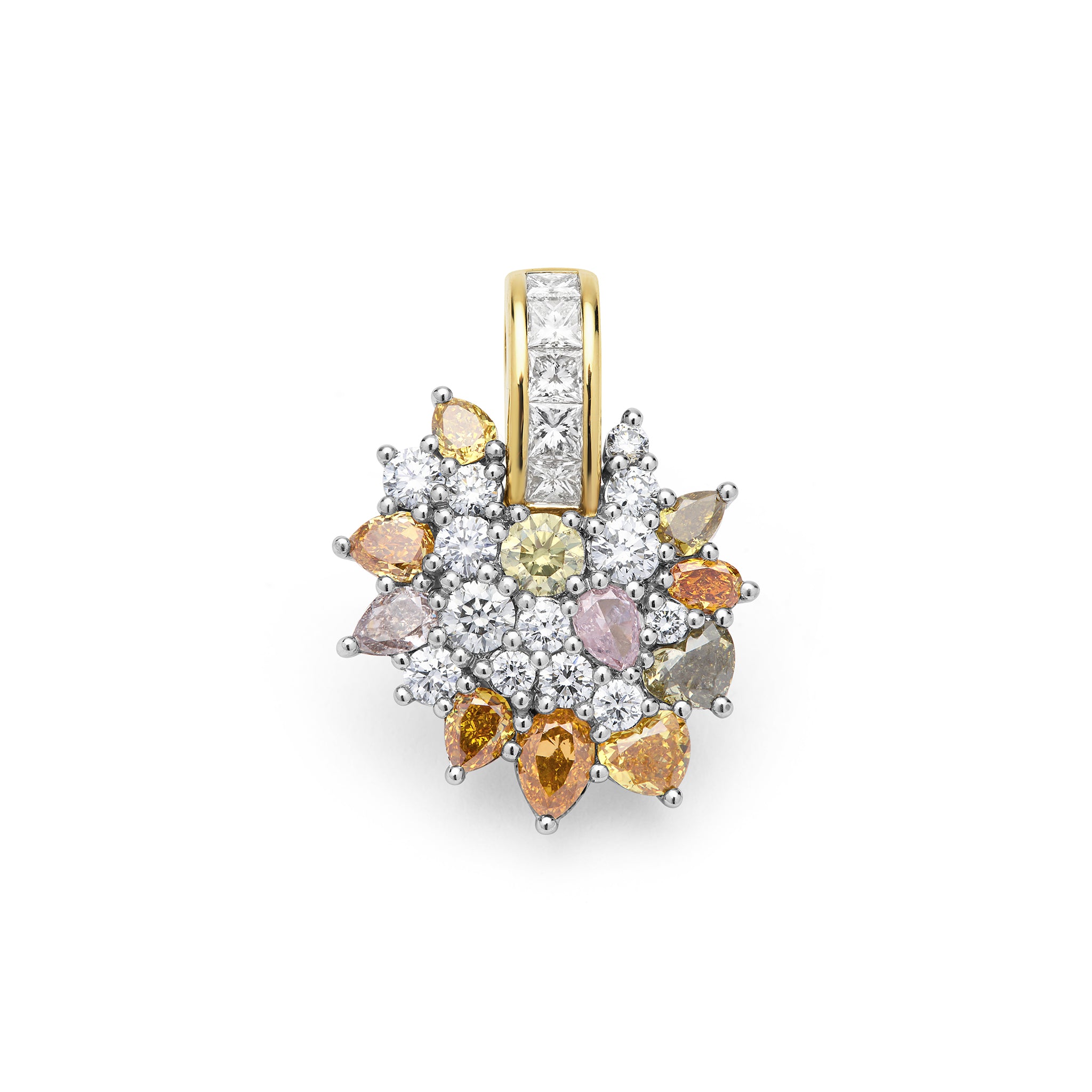 SML 18K Gold Colorful Diamond Pendant