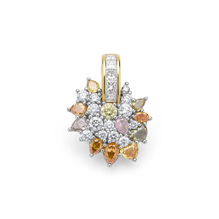 SML 18K Gold Colorful Diamond Pendant
