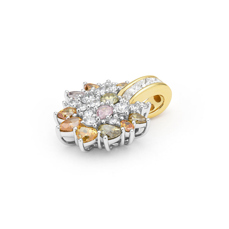 SML 18K Gold Colorful Diamond Pendant