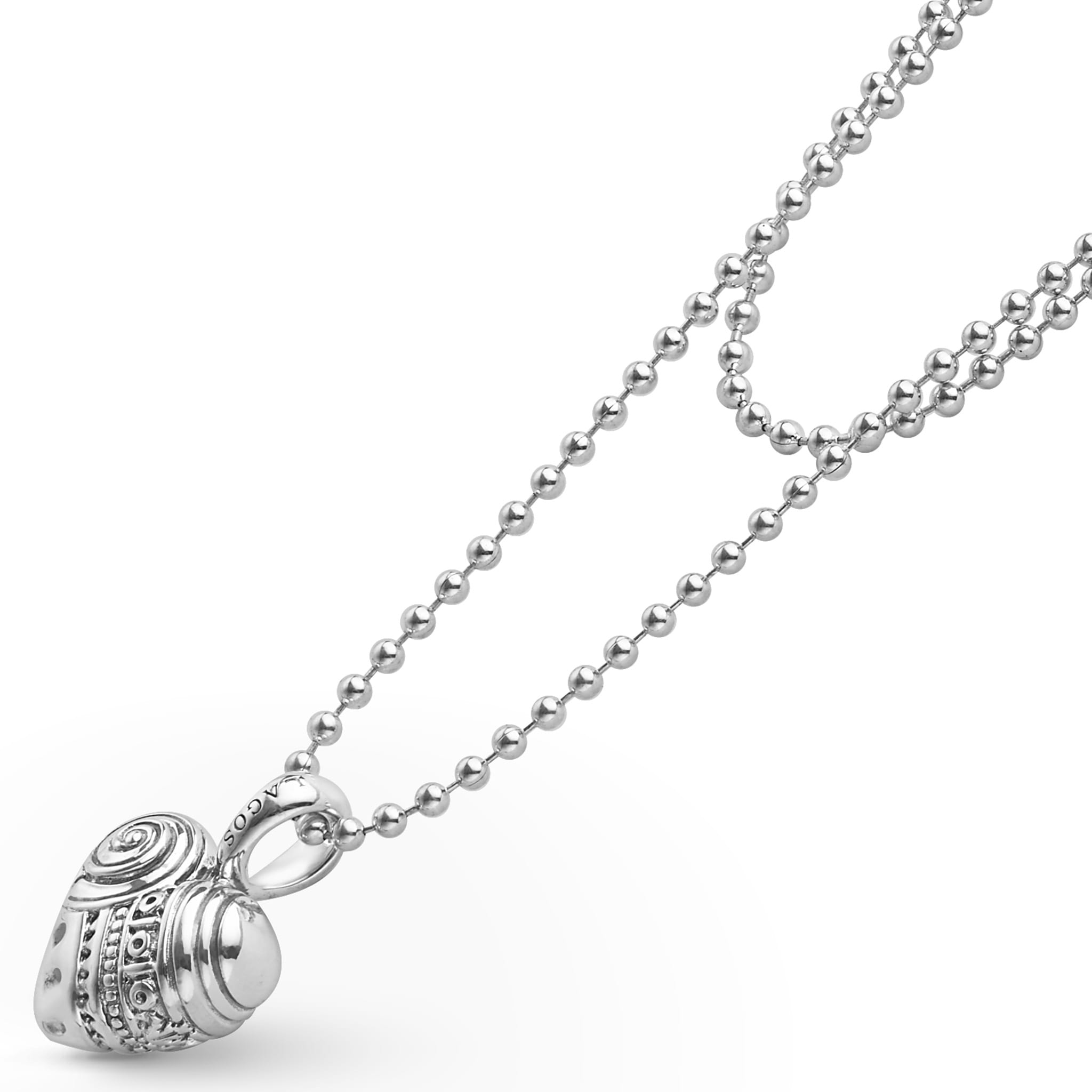 Hearts of LAGOS Silver Heart of Philadelphia Pendant Necklace: Sterling silver ball chain with a polished pendant featuring Philadelphia landmarks.