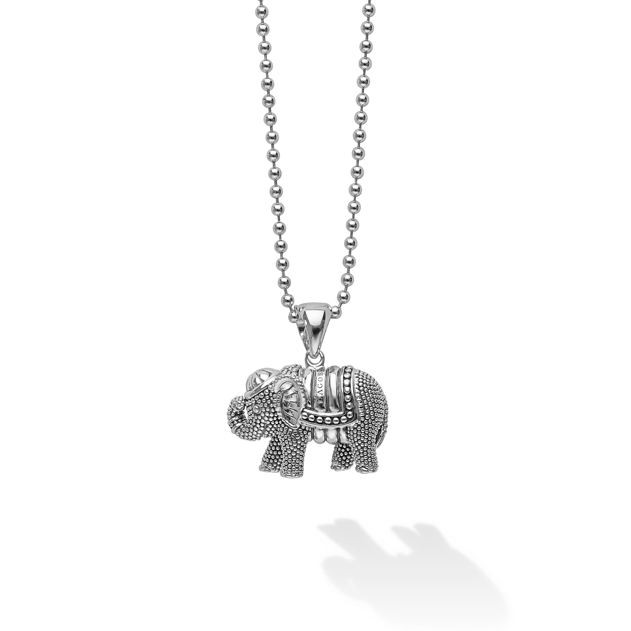 Rare Wonders Silver Elephant Pendant Necklace