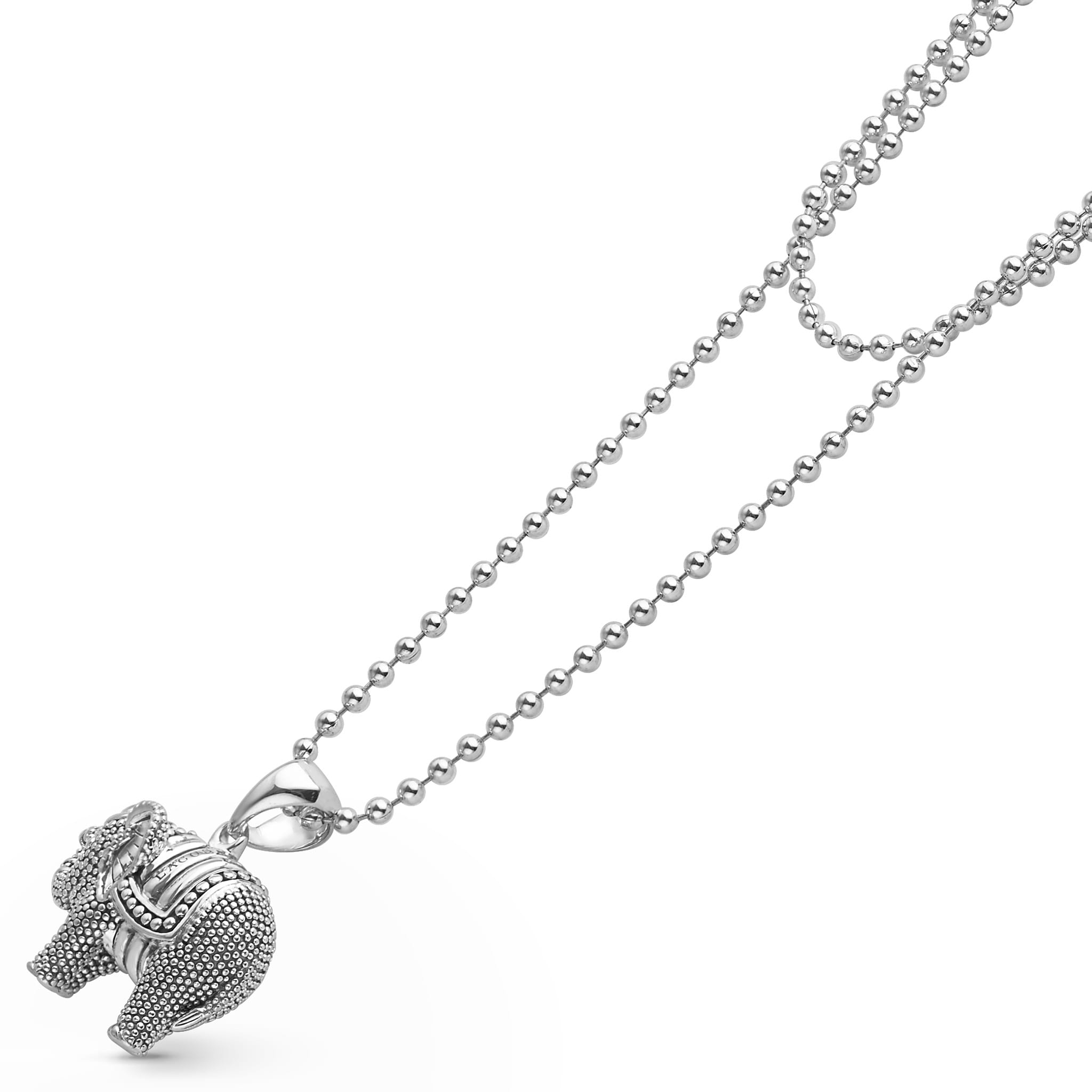 Rare Wonders Silver Elephant Pendant Necklace