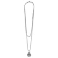 Rare Wonders Silver Ladybug Pendant Necklace in sterling silver features a delicate ladybug with signature Caviar beading on a dual-strand ball chain, showcasing LAGOS craftsmanship.