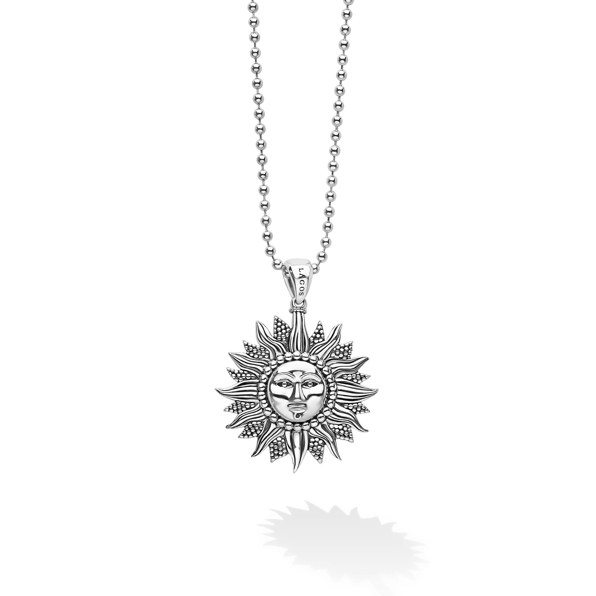Rare Wonders Silver Sun Pendant Necklace