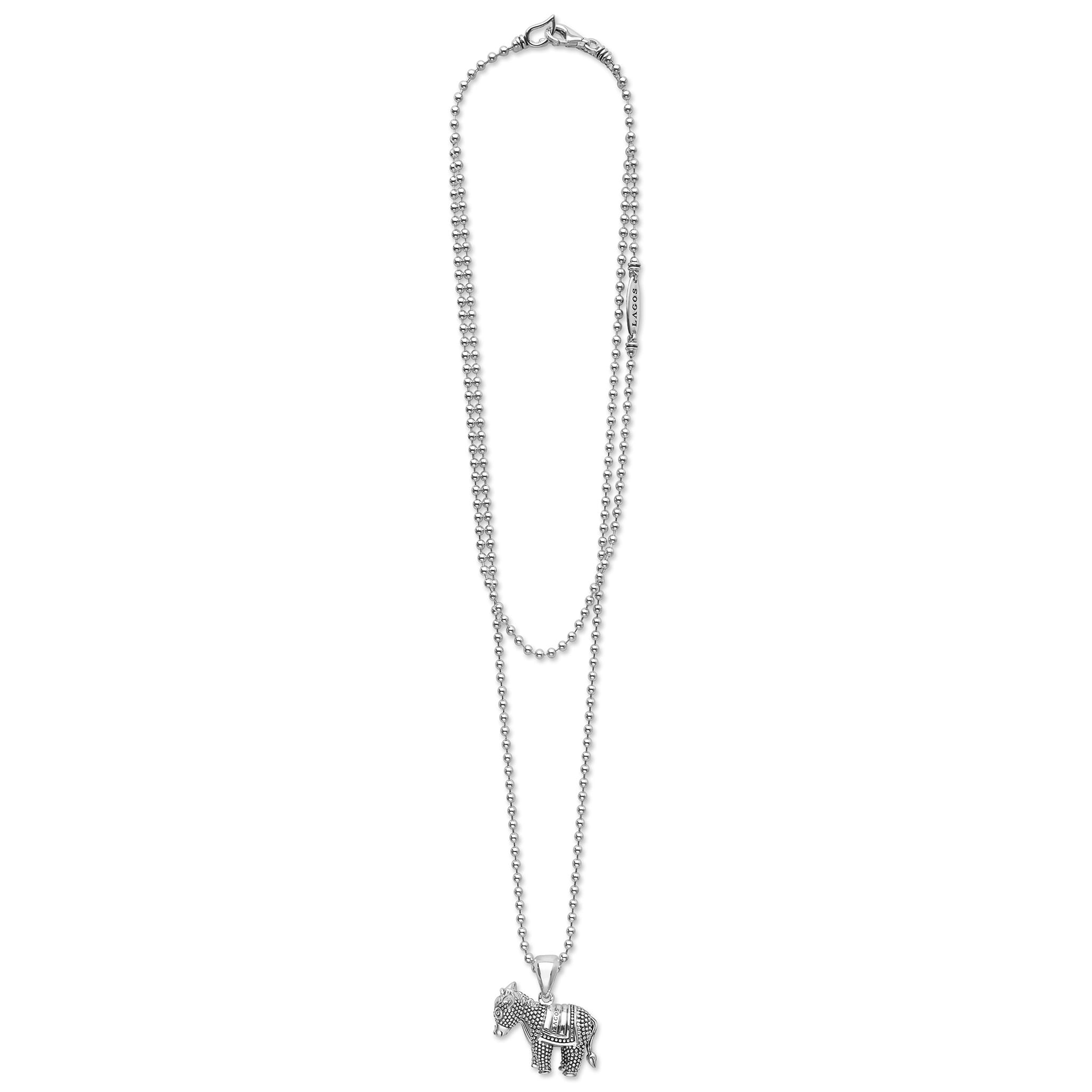 Rare Wonders Silver Donkey Pendant Necklace