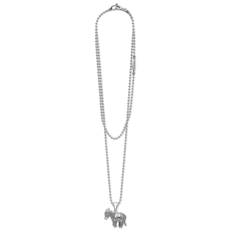 Rare Wonders Silver Donkey Pendant Necklace