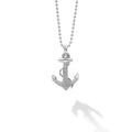 Signature Caviar Sterling Silver Anchor Pendant Necklace with textured beading and rope detailing on a ball-chain, stamped with LAGOS, reflecting refined craftsmanship.