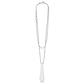 Signature Caviar Smooth Silver Drop Pendant Necklace