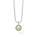 Signature Caviar A Initial Charm Necklace featuring an a initial in 18K gold, with sterling silver caviar beading, on a sleek ball-chain.