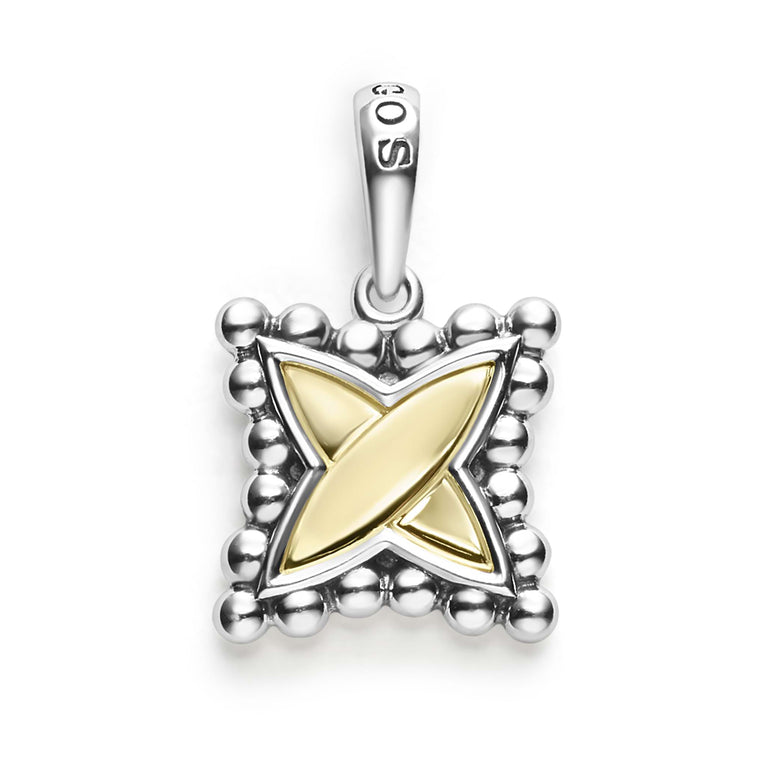 A Signature Caviar sterling silver and 18K gold X charm. Charm can only be paired with chains 04-80756-ML, 04-80549-ML, 04-80946-ML or 04-10534-ML. Chain sold separately.