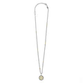 Signature Caviar N Initial Diamond Charm Necklace: A sterling silver chain with 18K gold accents, featuring a crystal-studded N pendant with caviar beading.