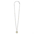 Signature Caviar P Initial Diamond Charm Necklace features a sterling silver chain with caviar beading, 18K gold accents, and a crystal-embellished P pendant.