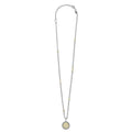 Signature Caviar U Initial Diamond Charm Necklace in sterling silver and 18K gold, featuring diamond-accented U charm on a caviar beaded chain with heart link.