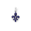 Lapis and sterling silver form this Fleur De Lis amulet.