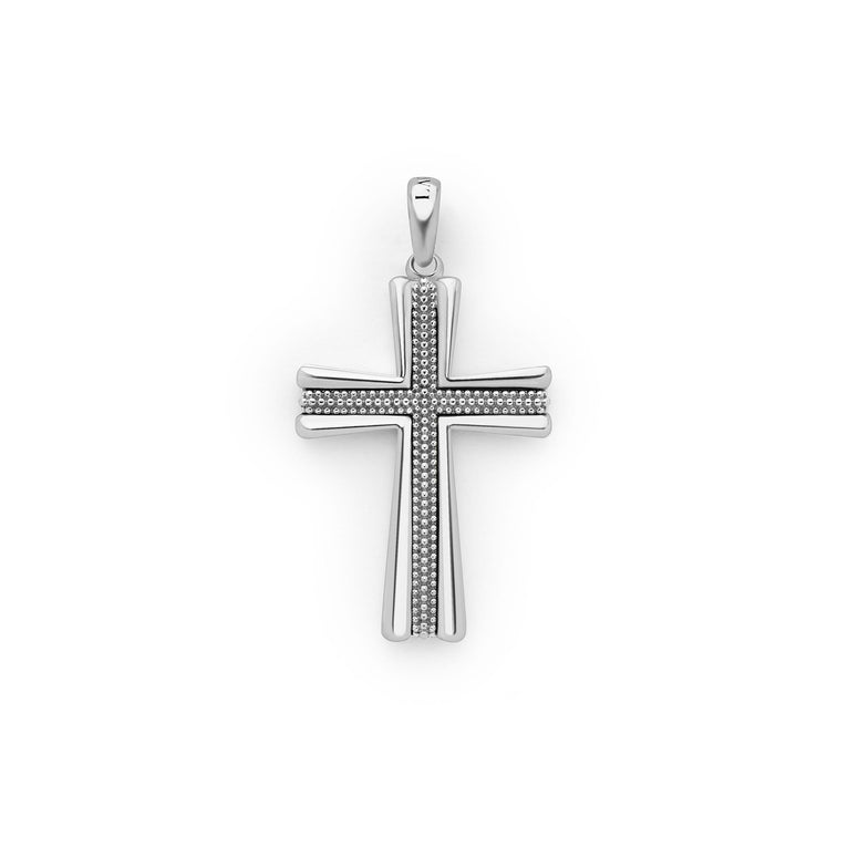 Anthem Two-Tone Superfine Beaded Cross Amulet