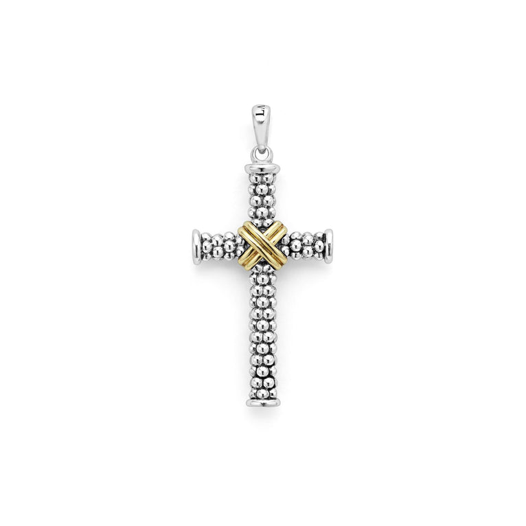 Anthem Large Two-Tone Diamond Cross Amulet