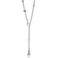 Sterling silver chain with lobster clasp, featuring caviar beading and a teardrop tag with heart cut-out, part of the Rare Wonders Petite Silver Karat Pendant Necklace by LAGOS.