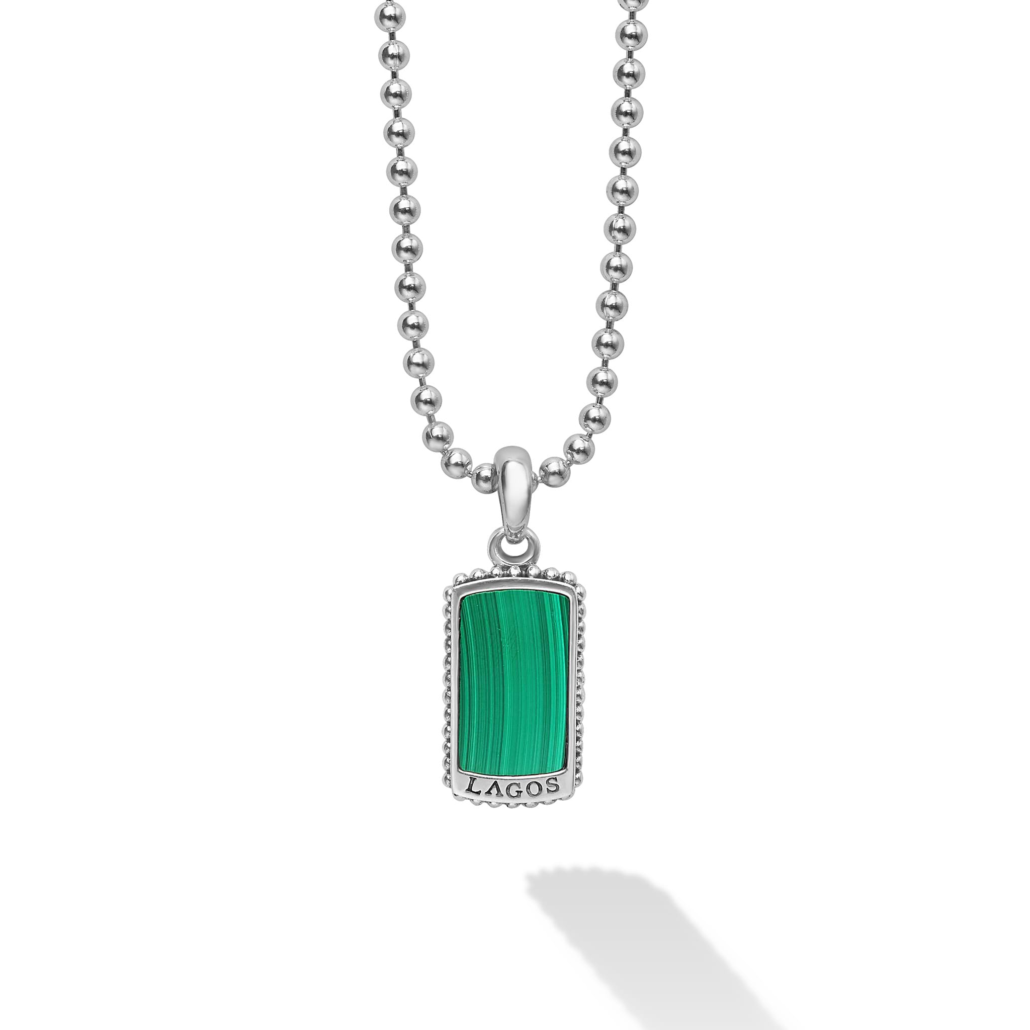 Malachite Tag Amulet Necklace | LAGOS Jewelry
