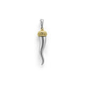 Meticulously crafted in 18K gold and sterling silver, this statement horn amulet is a symbol of strength and protection.