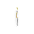 18K gold and sterling silver form this dagger amulet.
