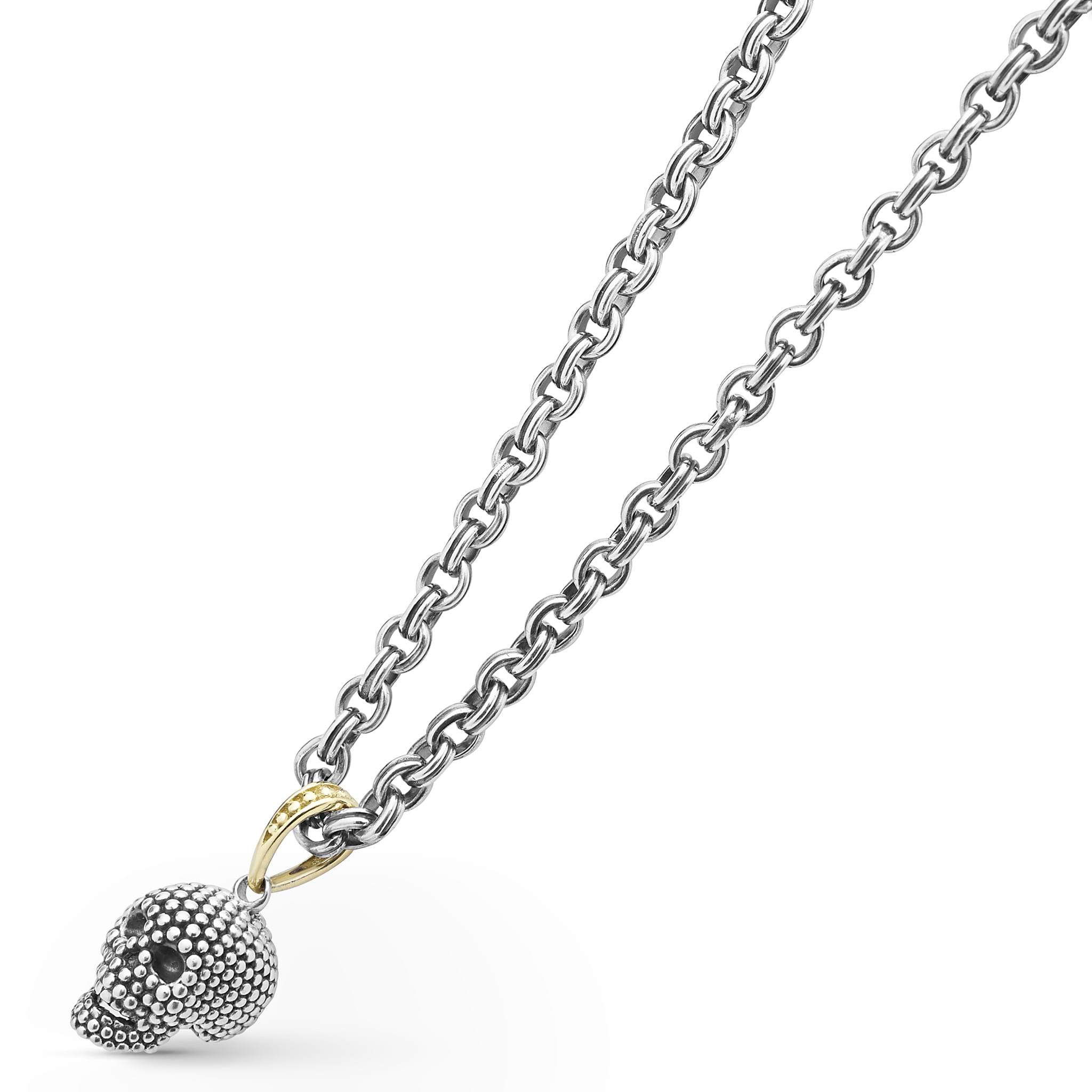 Anthem Caviar Beaded Skull Amulet Necklace