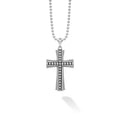 Signature Caviar beads accentuated by highly polished sterling silver forms this cross amulet. Finished on a sterling silver ball chain necklace.