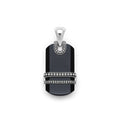 Black agate gemstone accented by sterling silver Caviar beading forms this tag amulet. Perfect for everyday wear.